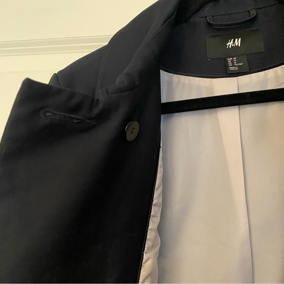 H&M Navy Blue Double breasted coat - Picture 7 of 11